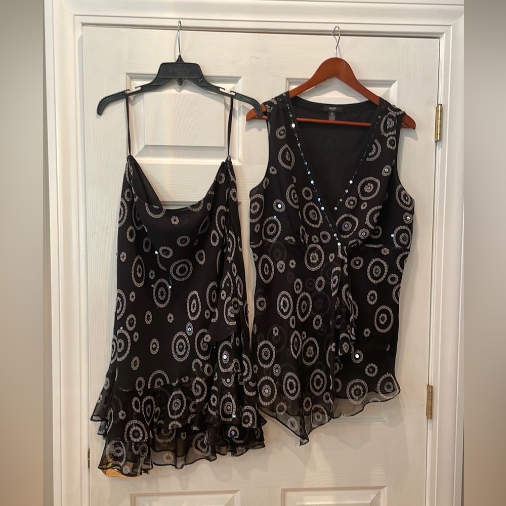 Skirt: ALFANI Woman Silk Sequined Bias Skirt (top listed separately)